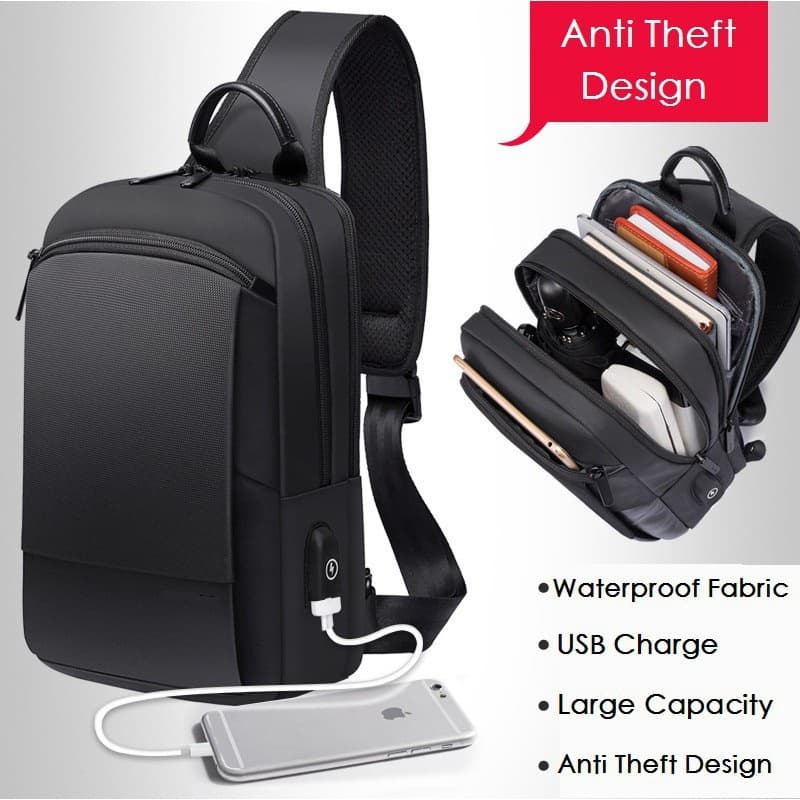 Anti Roubo Homem Viagem Crossbody Saco Casual Masculino Mochila De Peito Moda Bolsa De Ombro