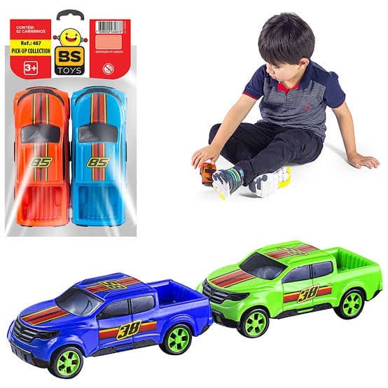 Kit Com 2 Mini Carrinho Pick Up Collection Brinquedo Na Solapa BS TOYS 487