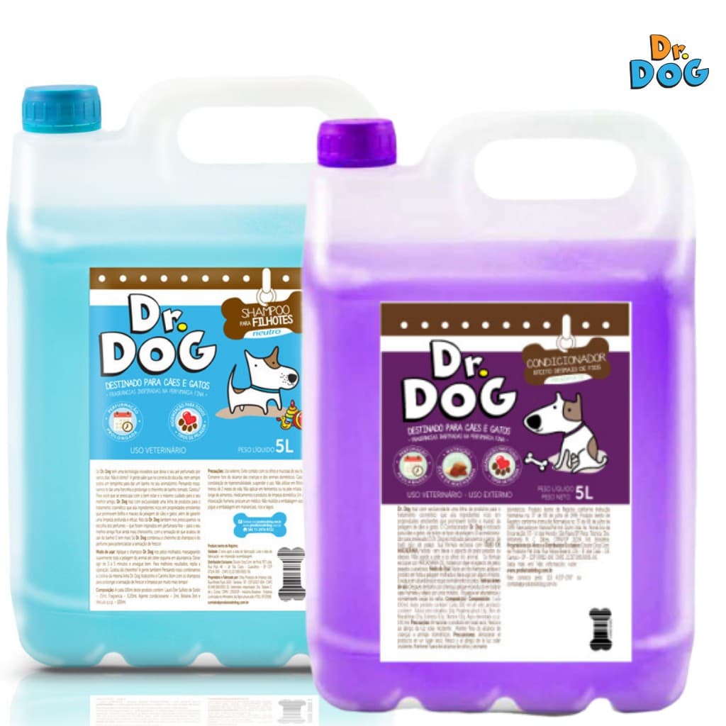 Kit Grooming Premium: Shampoo Pet + Condicionador Nutrição, Brilho Desembaraço c/ Óleo de Macadâmia