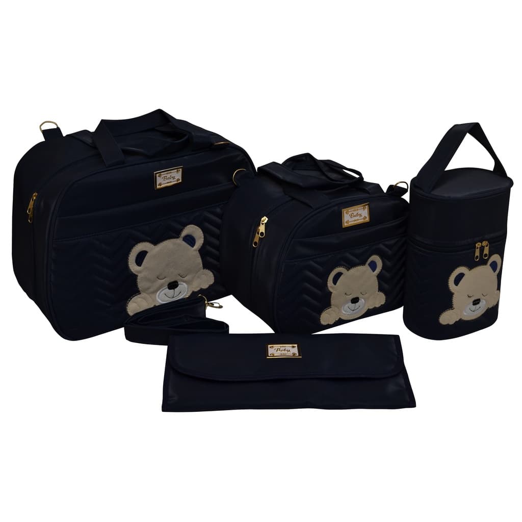 Kit Bolsa Mala Maternidade Bebê Masculino Menino Luxo  4 Peças