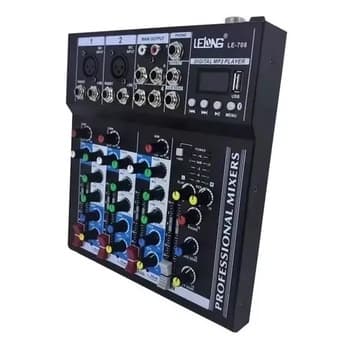 Mesa De Som 4 Canais Bluetooth Mixer Player Usb Digital 708