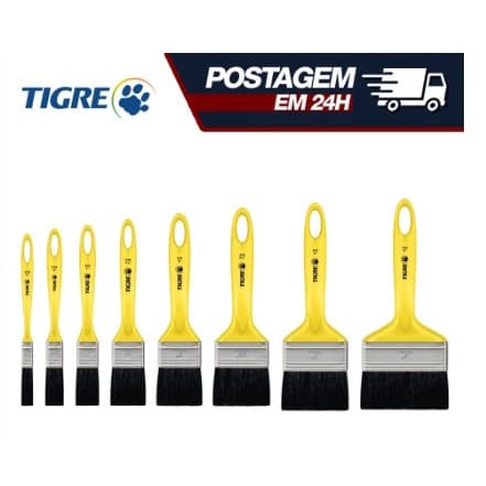 Trincha Pincel para Pintura Tigre 519 para Esmalte e Óleo