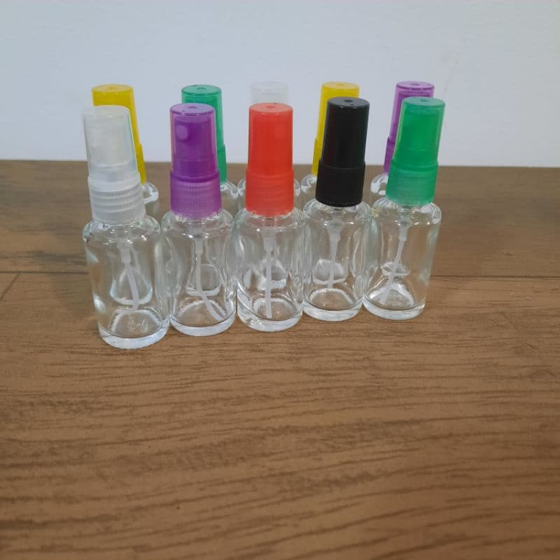 10/15/50 Vidros para decanter 8ml com válvula spray diversas cores.(modelo de vidro)