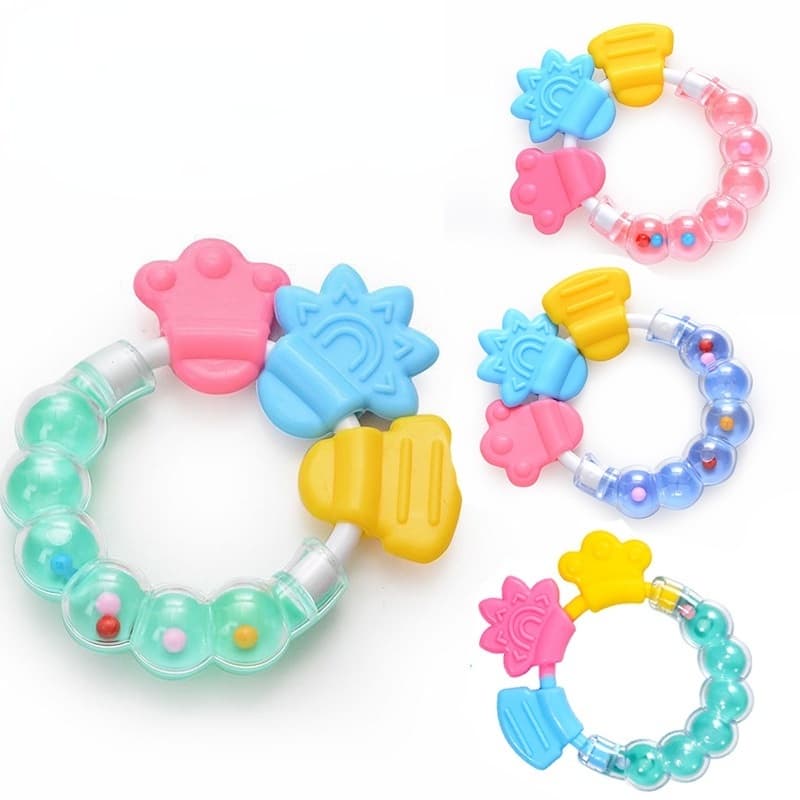 Bebê Mordedor Pulseira Silicone Infantil Brinquedo Chocalho Berço Accesories