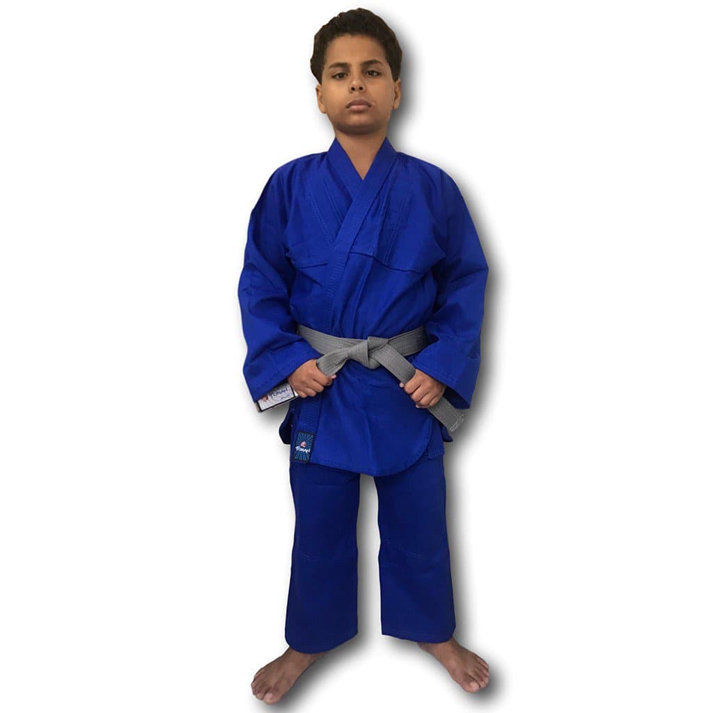 Kimono Judô/jiu Jitsu Kinder Infantil Com Faixa Branca- Azul