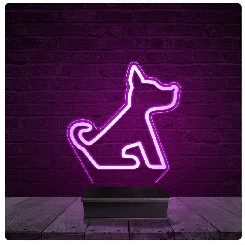 Luminária e Abajur Acrílico Led - Cachorro dog Pet shop