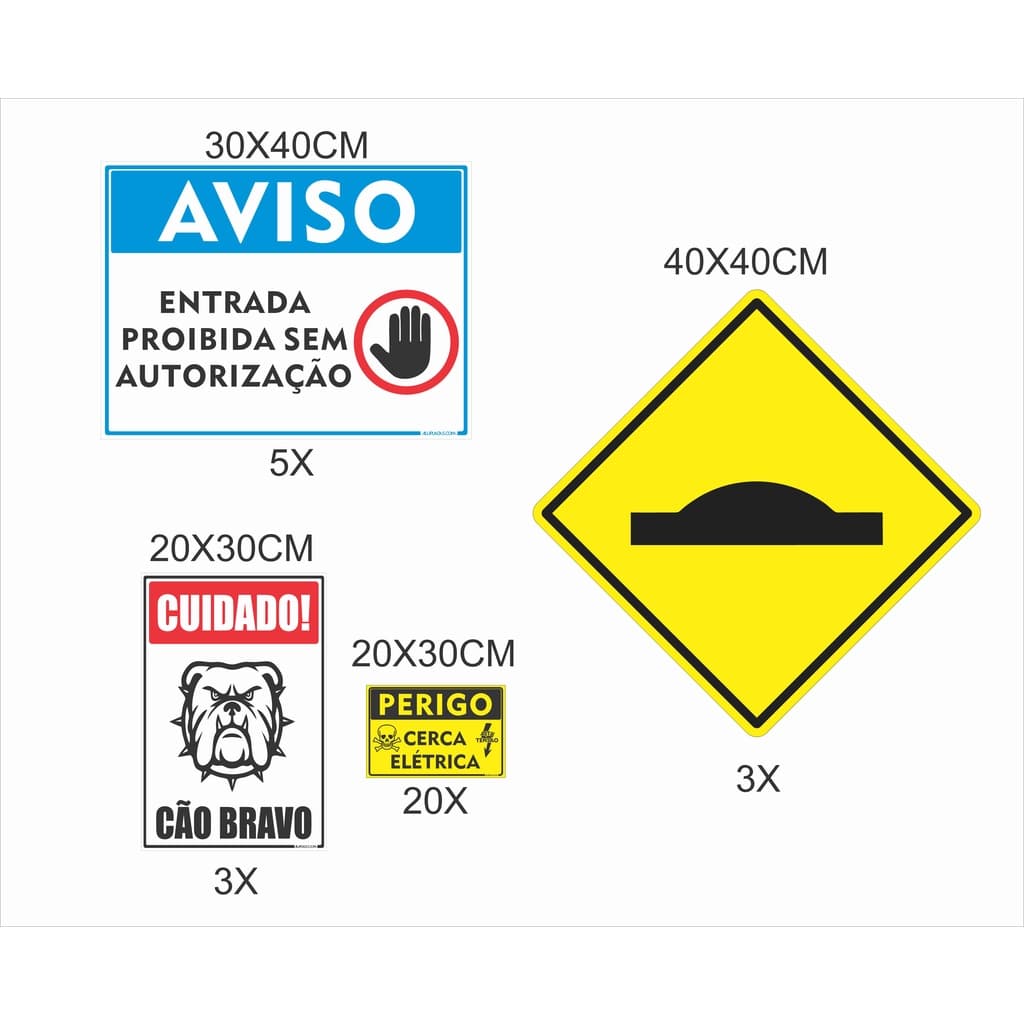 Placas de Sinalização Diversas