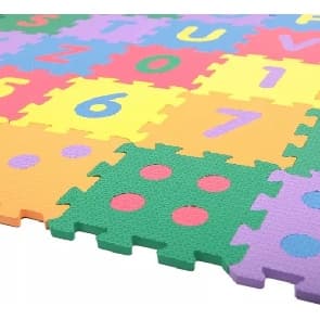 Tapete Numérico e Alfabeto Eva Tatame Bebê Infantil Educativo Criança 29x29cm 08mm 26 ou 36 Peças