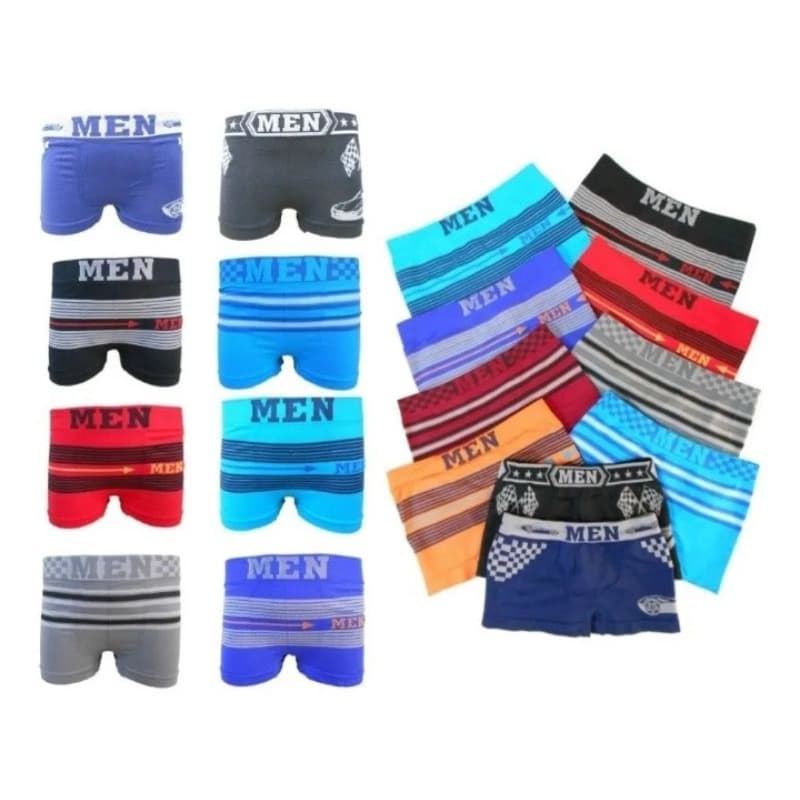 kit 4 / 12 CUECA BOXER  Masculina INFANTIL  Juvenil BOXE  MICROFIBRA