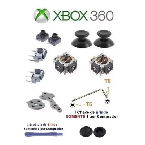 Kit 13 peças Reparo Controle Xbox 360 (controle reposição)