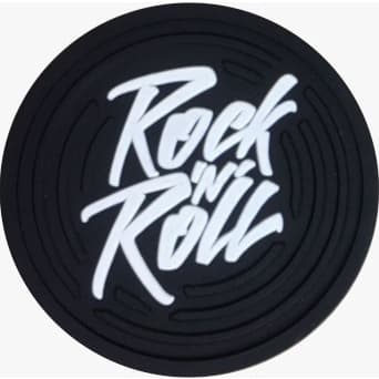 1 Porta Copo Rock 'n' roll Emborrachado Apoio Para Copos Mesas Balcao Bar Chopp Cerveja