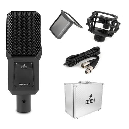 Microfone condensador Arcano AM-STU-1 c/ maleta suportes e cabo