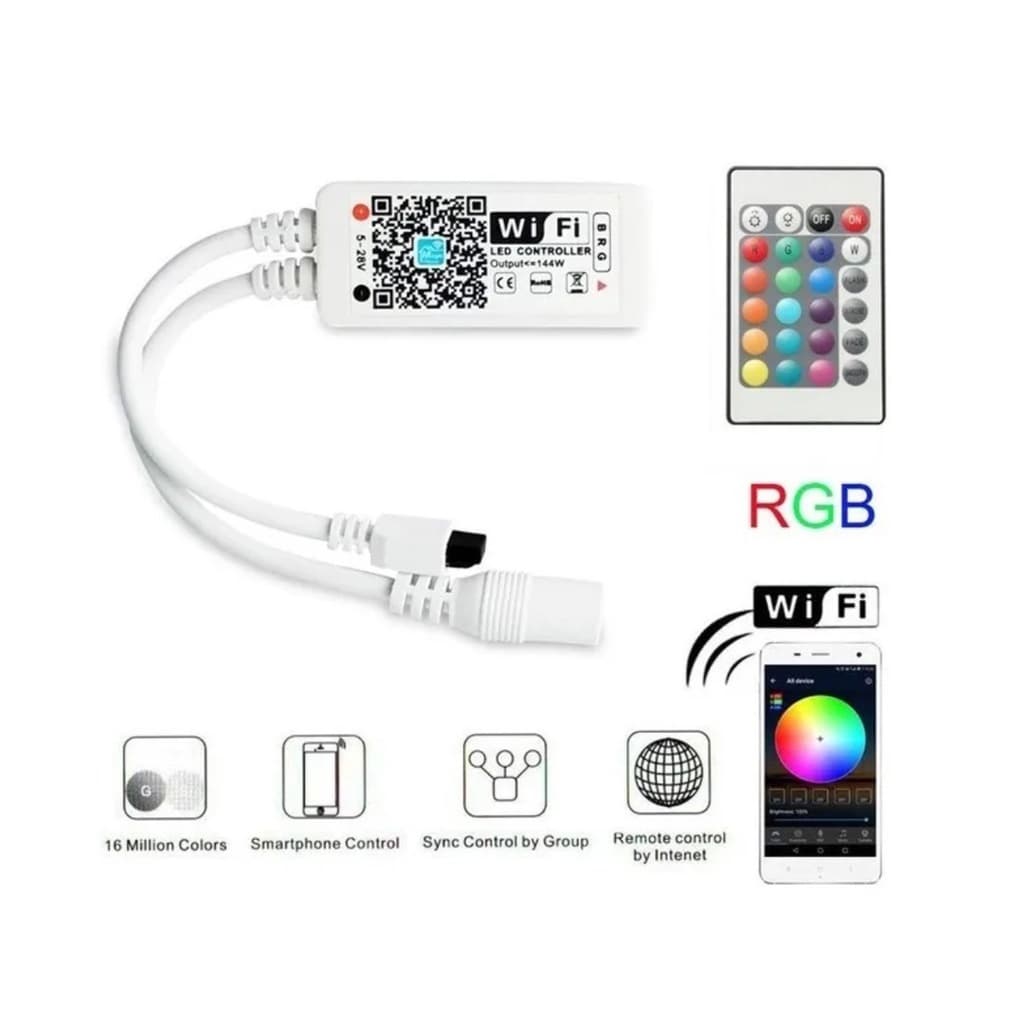 Controlador Rgb Wifi Compatível Fita De Led Rgb 5050 / 3528