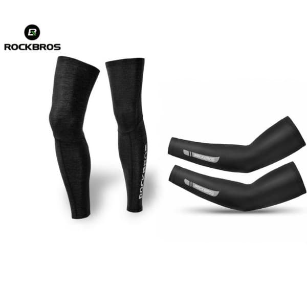 ROCKBROS Outdoor Sports Silk Ice Cool Leg Warmers Oversleeve Cycling Leg Knee Covers Arm Sleeve