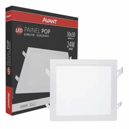 Painel LED 24W Avant Quadrado Embutir Branco frio 6500K - Branco Quente 3000k - Branco Neutro 4000k