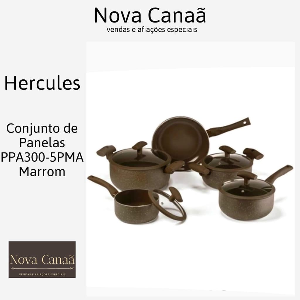 Conjunto De Panelas Marrom Hercules PA300-5PMA