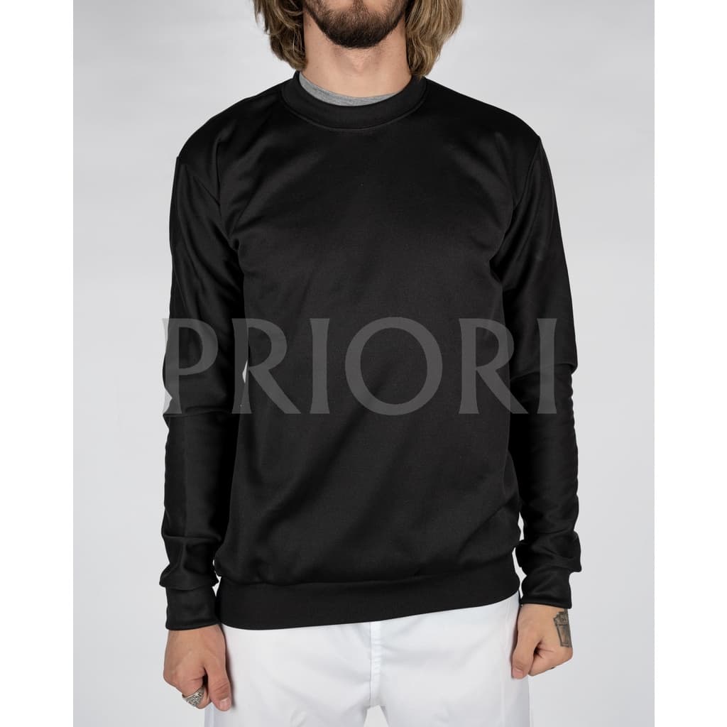 blusa de moletom lisa sem bolso gola careca unissex profissional preta