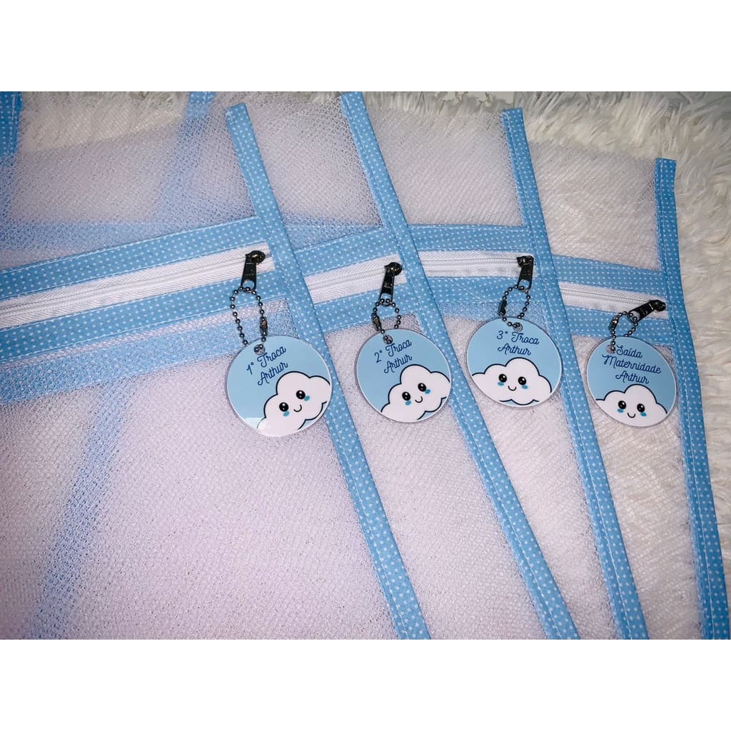 kit 4 saquinhos estampados maternidade PERSONALIZADO COM NOME, organizador de roupa para bebe com zíper roupa limpa