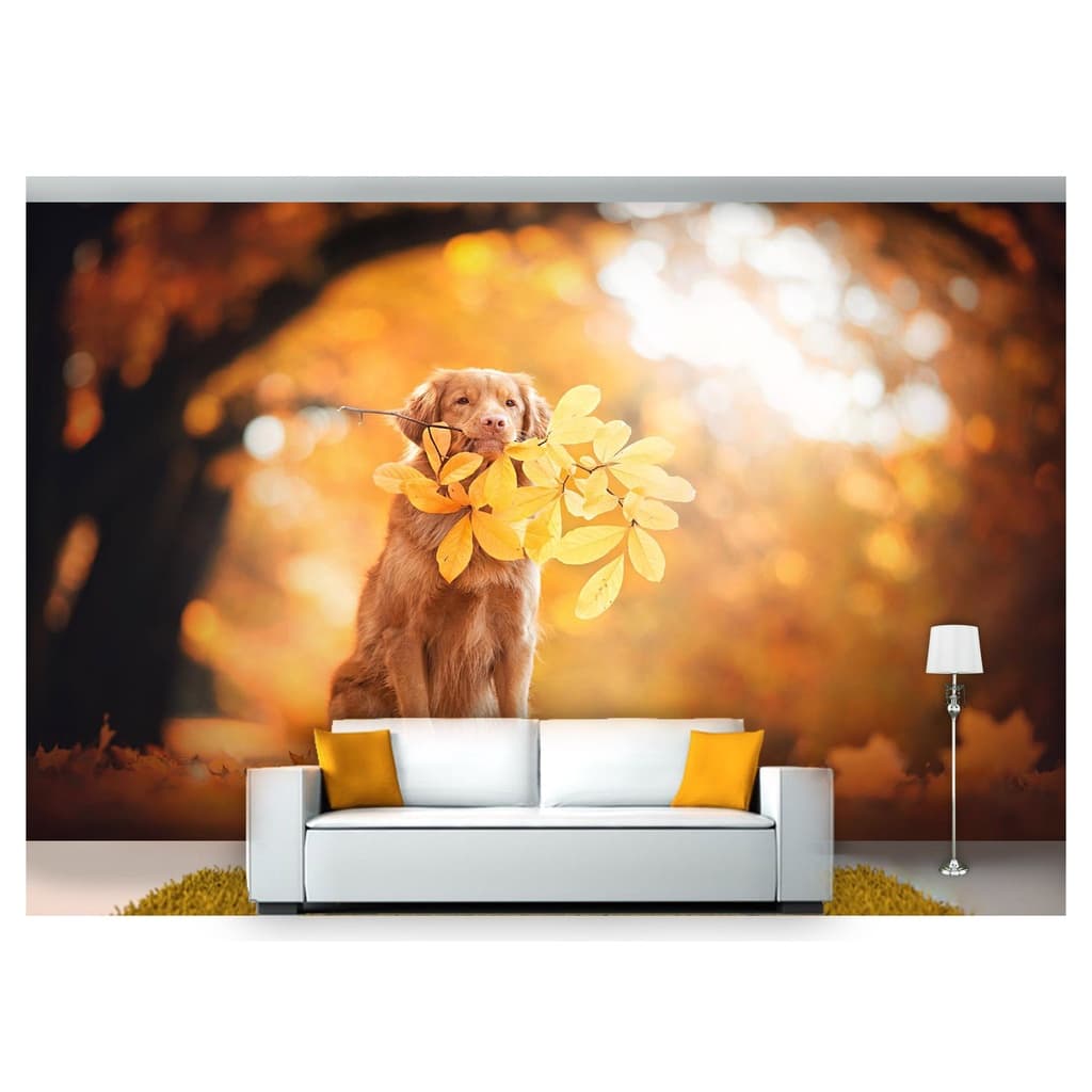 papel de parede Animais cachorro galho 3D 10m² ANM118