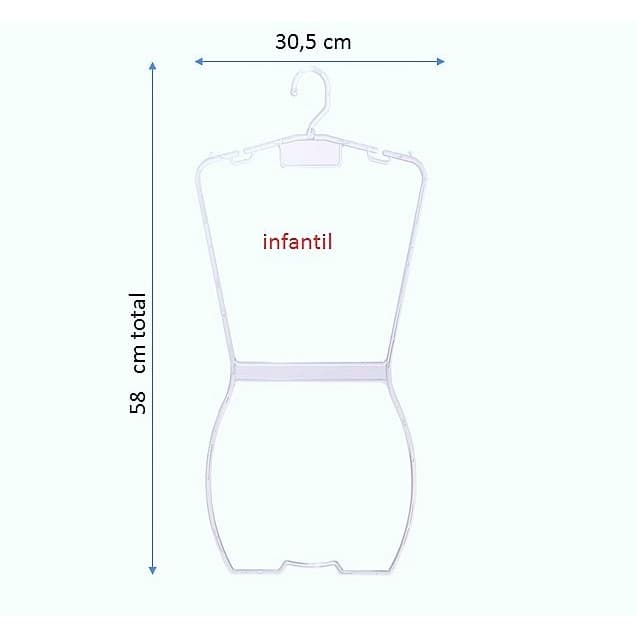 Cabides de silhueta kit com10 unidades acrílico Infantil