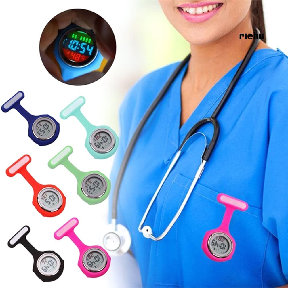 1Pc Mostrador Digital Clip-On Fob Enfermeira Broche De Bolso Com Pino Pendurado Relógio Elétrico