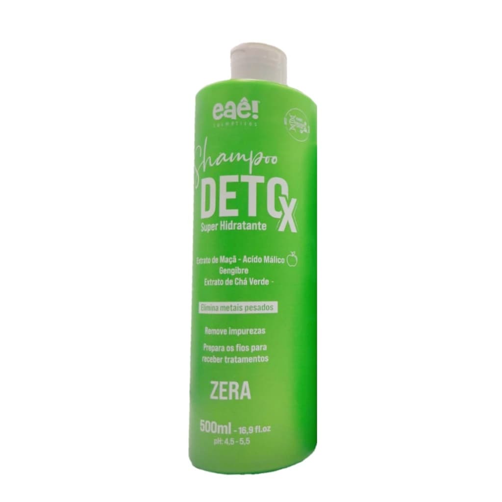 Shampoo Detox Capilar De Maça Verde 500ml Eaê! Cosmeticos Limpeza Profunda dos Fios Profissional