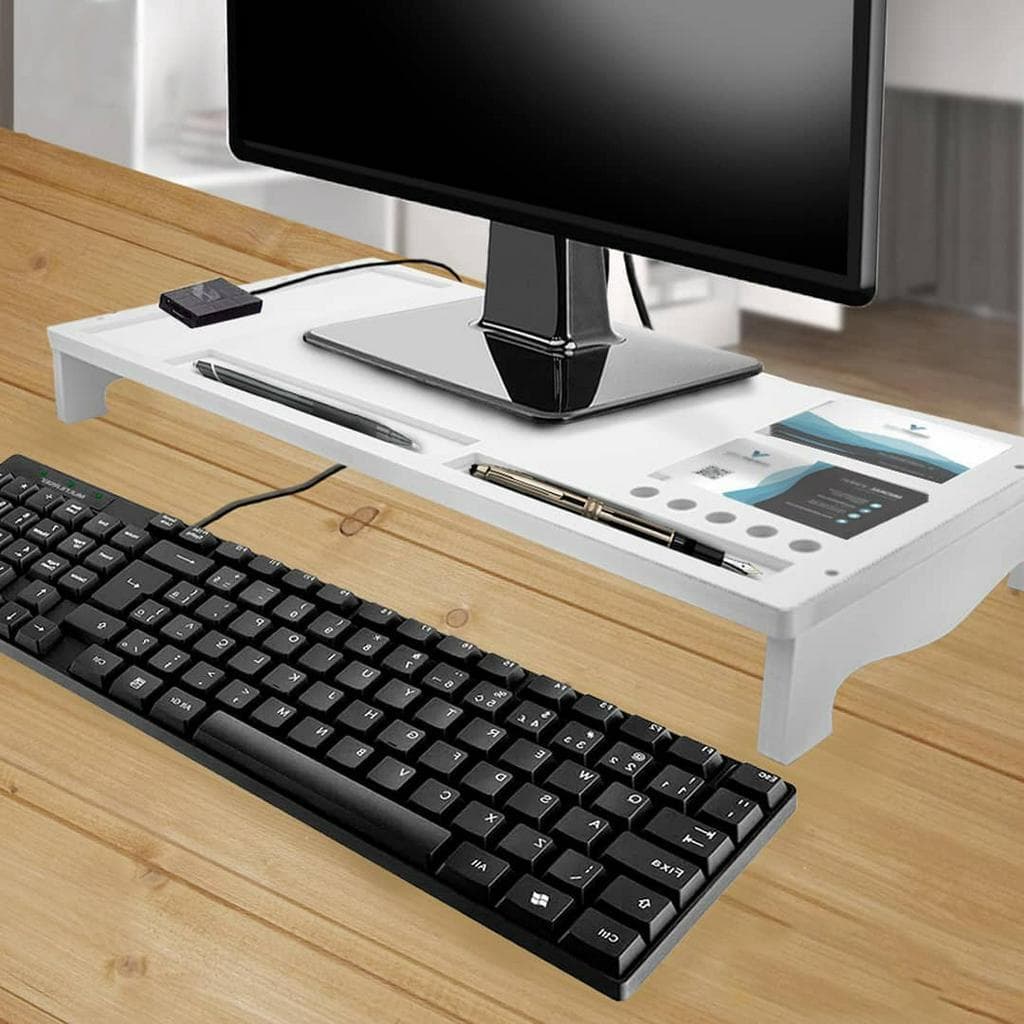 Suporte De Monitor E Notebook Com Organizador De Mesa Marca Topen Home
