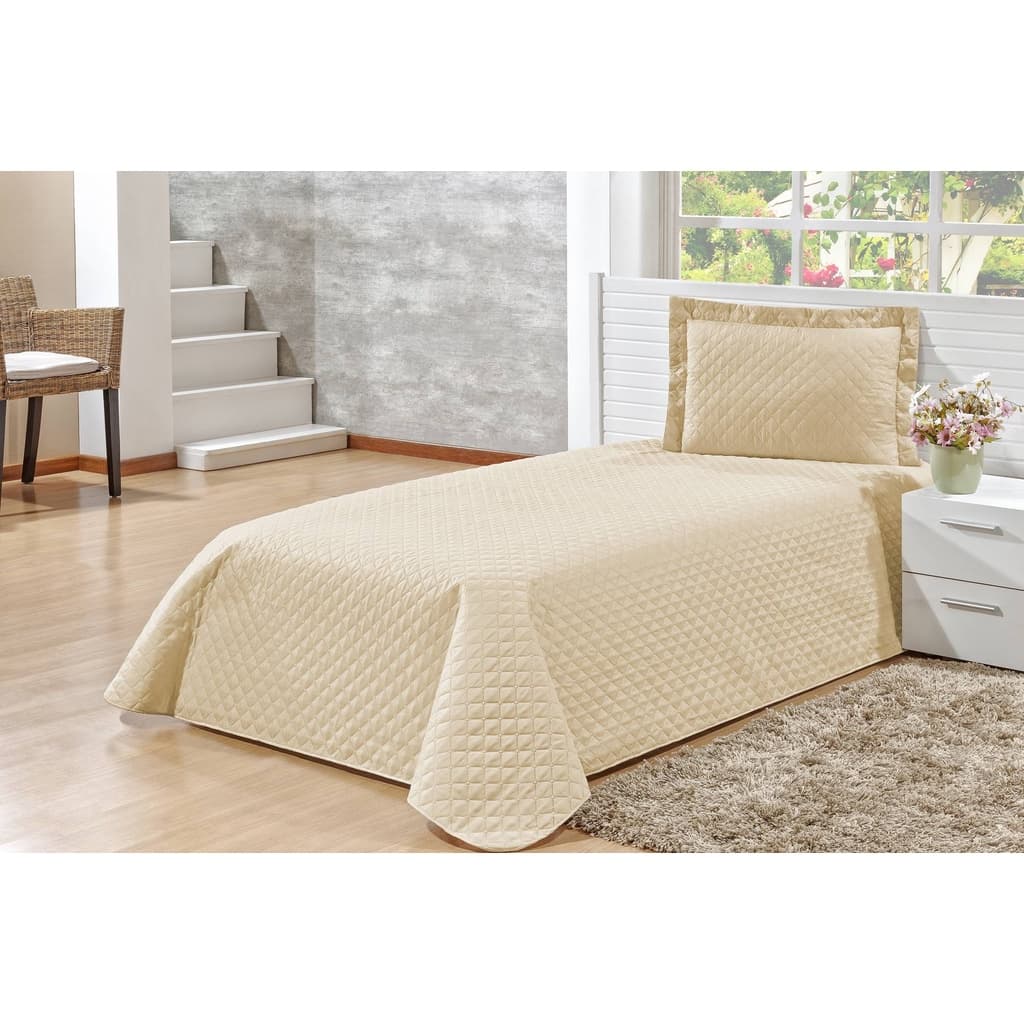 Cobre-leito Kaique Solteiro 2 Peças Colcha Ideal P/cama Box Exclusivo