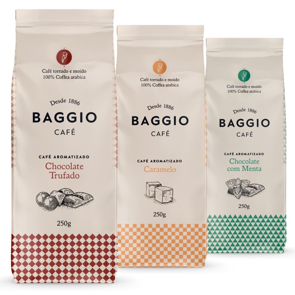 Cafe Em Po Baggio- 3 Pacotes  - 750g - Cafe Aromatizado