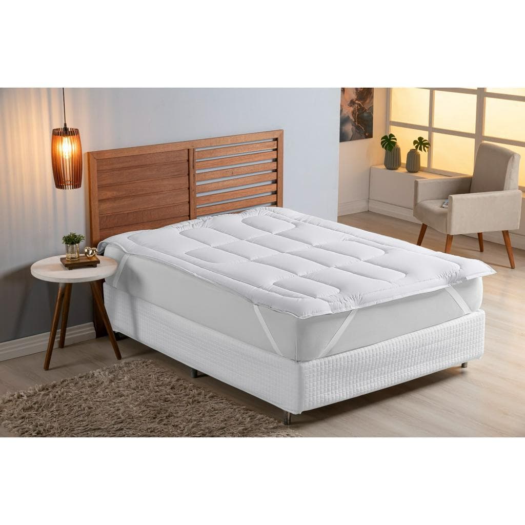 Protetor De Colchão Pillow Top - Casal Macio Toque De Plumas 1,38x1,88m