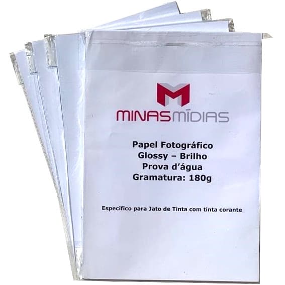 Papel Fotográfico A4 Glossy 180g à prova d'água - 20 Folhas - Papel Foto com Brilho