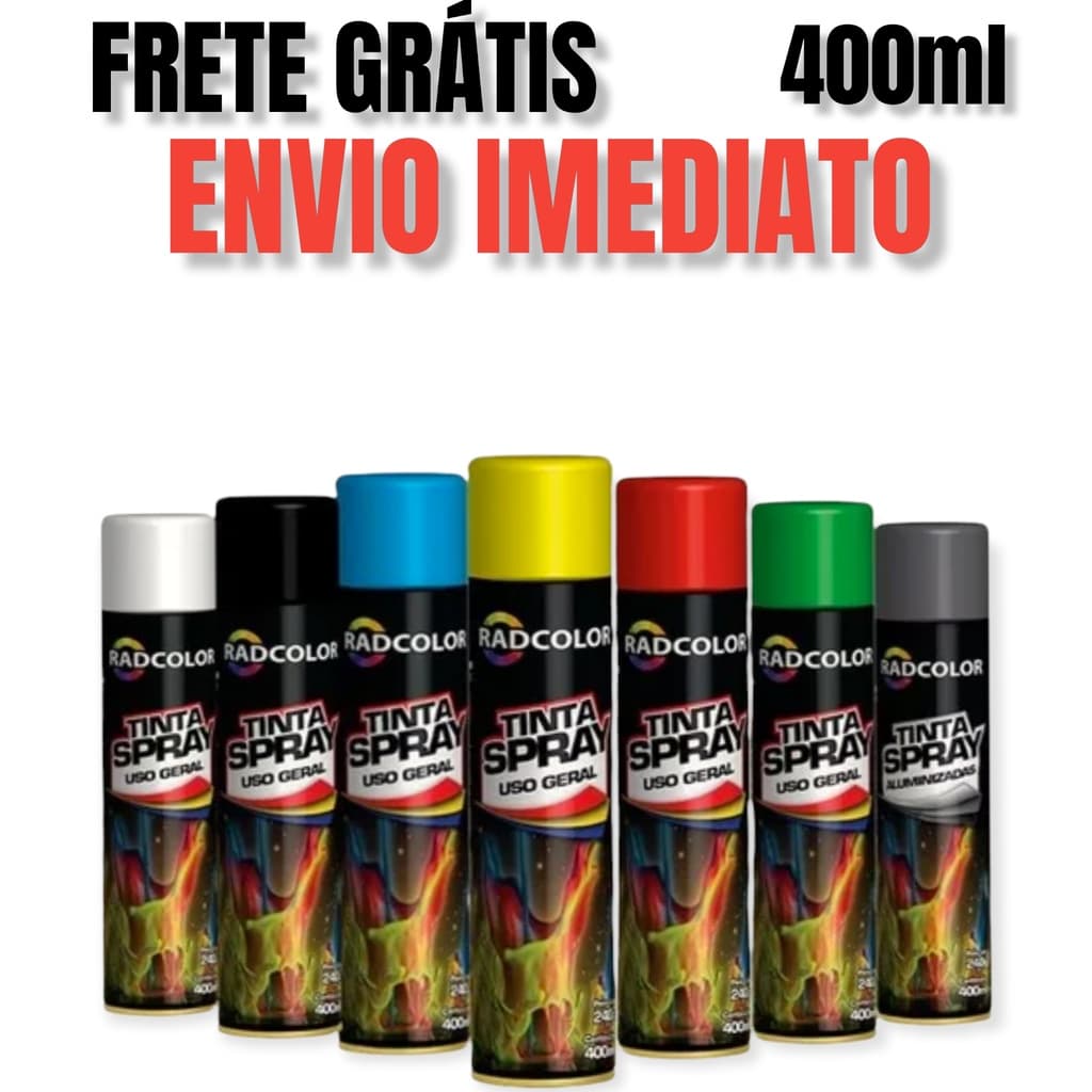 Tinta Spray Todas As Cores 400ml Uso Geral  e Metálicas Promoção