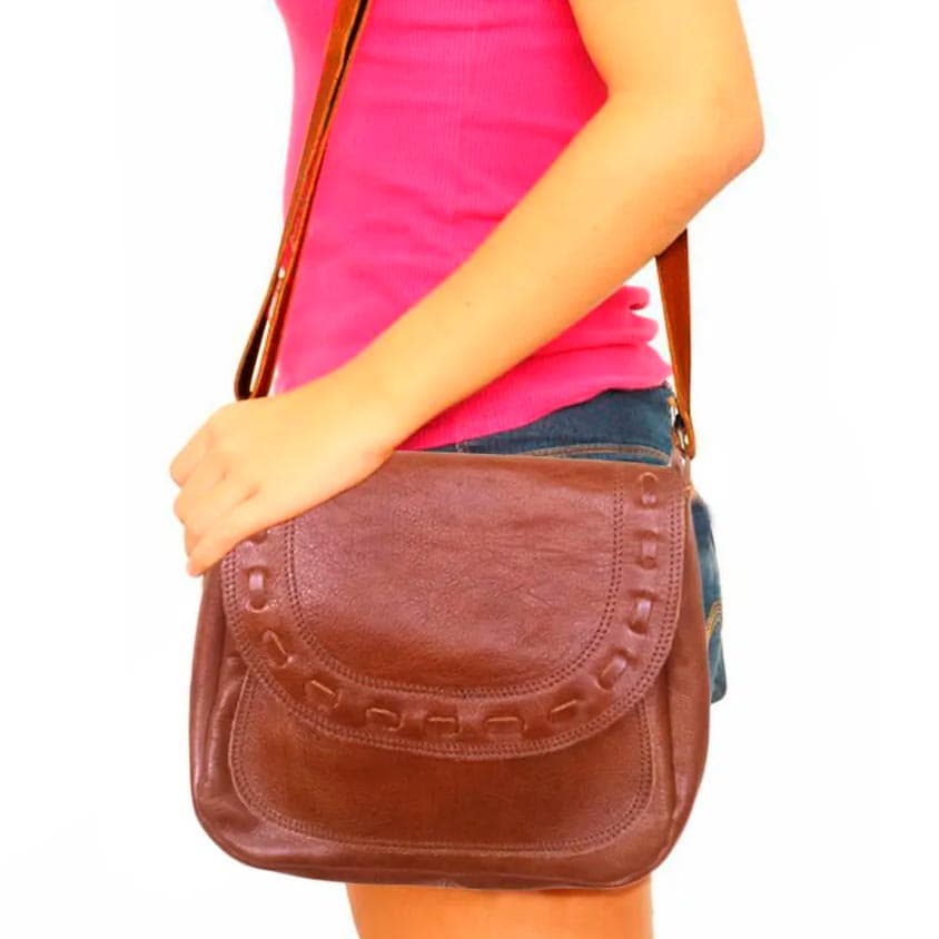 Bolsa Feminina Couro Legítimo Transversal Tiracolo