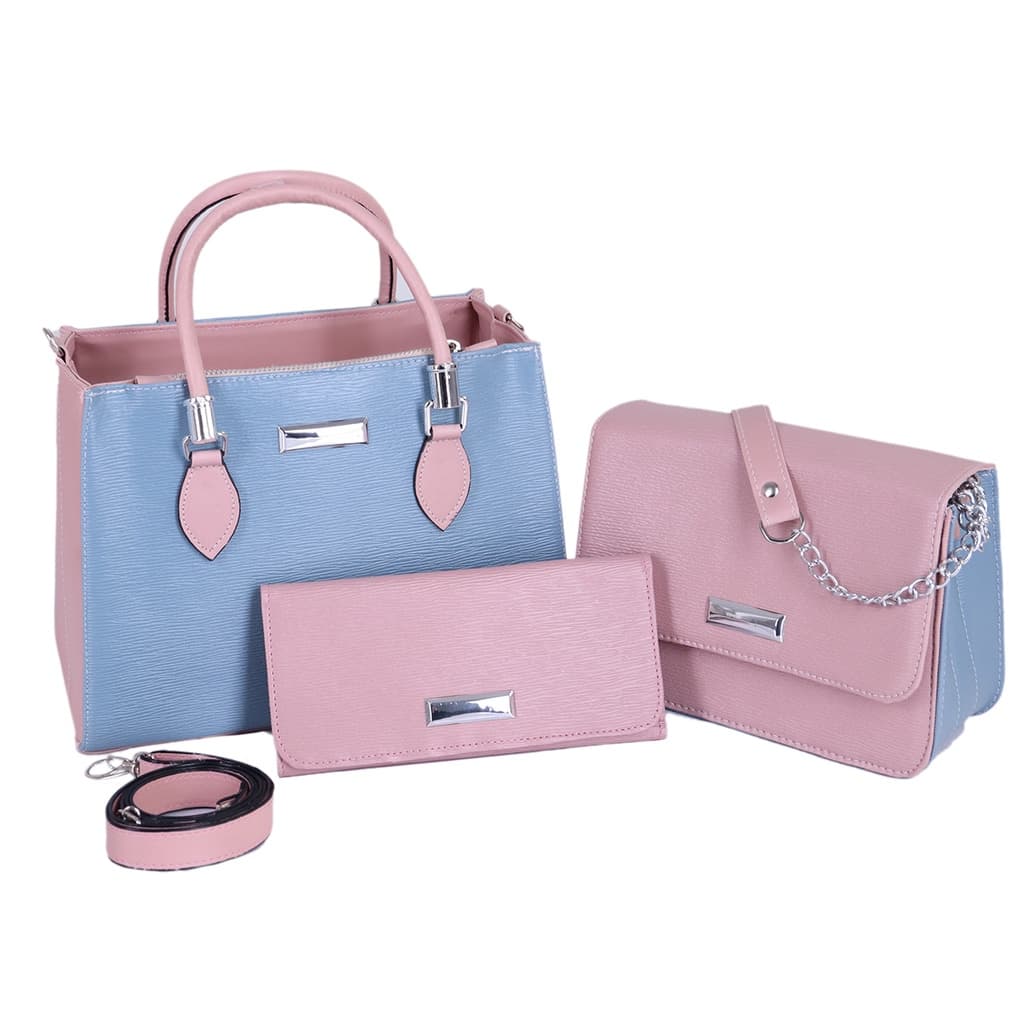 Bolsa De Lado Feminina Lorena + Bolsa Tote Alça Tiracolo + Carteira