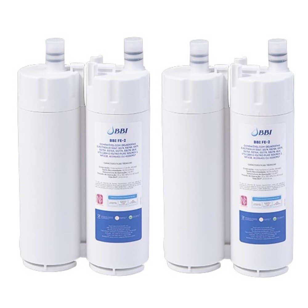 Kit 2 Filtros para Geladeira e Refrigerador BBI FE-2 compatível com Eletrolux que utilizam o Pure Source 2