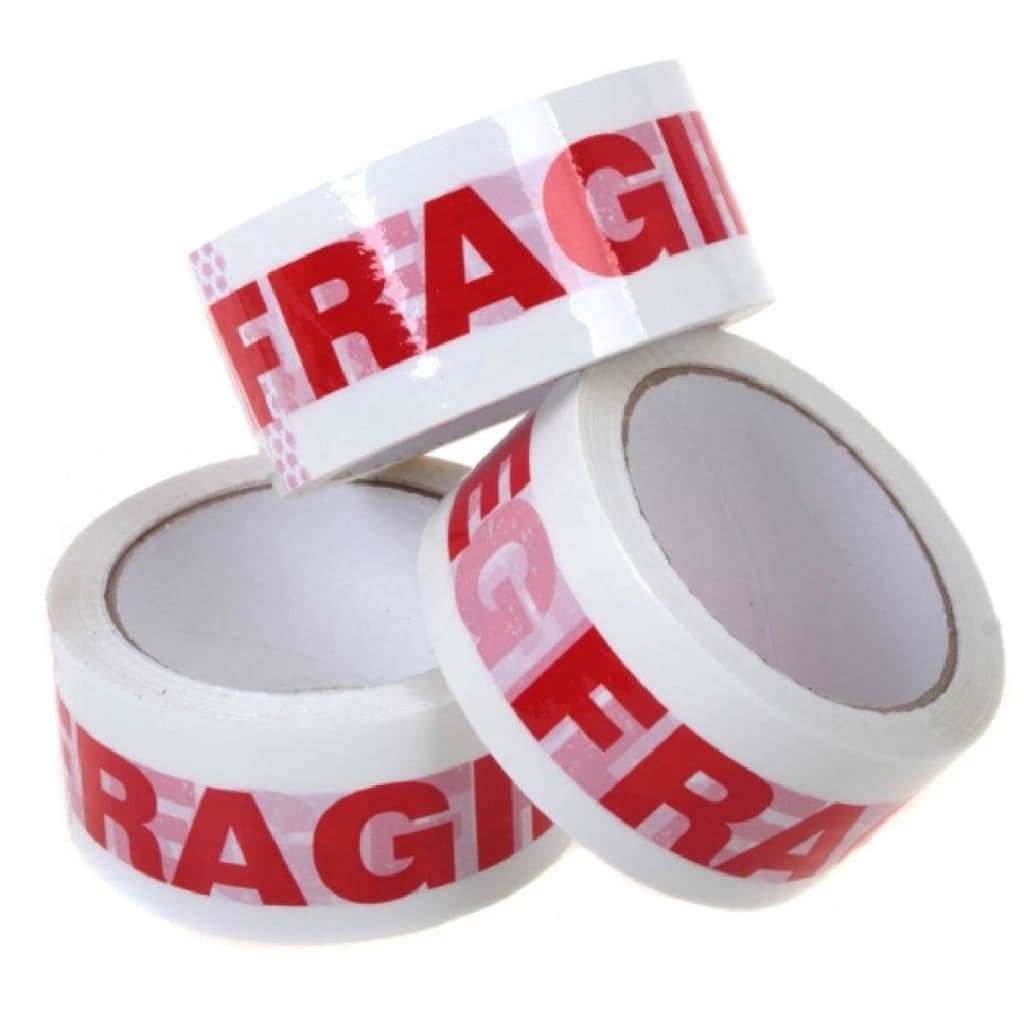 1 rolo Fita Adesiva Cuidado Frágil Em Pvc c/100 metros Fitas Adesivas Cuidado Frágil Fita Adesiva - Embalagens- Fechar Caixas - Pacotes cola forte