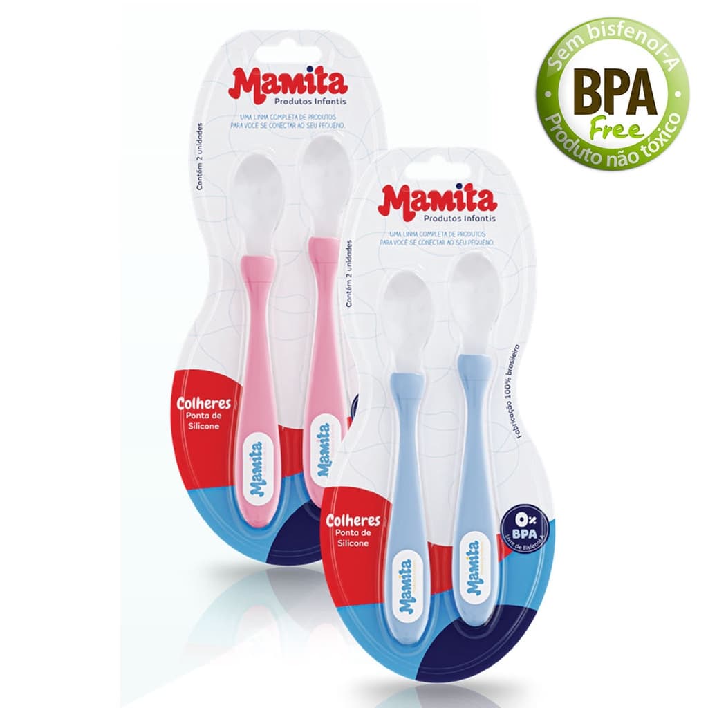 Colher Infantil Com Ponta De Silicone Mamita