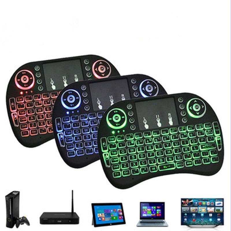 Mini Teclado Controle Sem fio Com Led Touch Smart Tv/ PC/ Tv Box