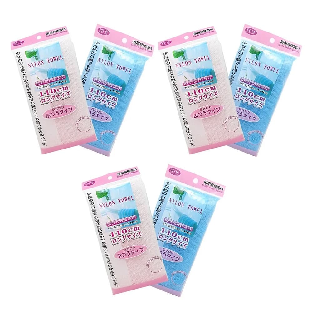 Kit 6 Toalha De Banho Bucha Tipo Japonesa Esfoliante