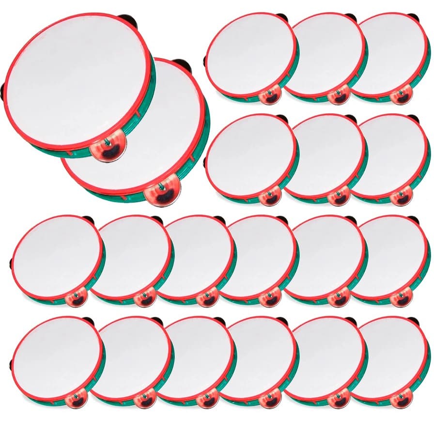 Kit Com 20 Pandeiros Panderinhos Brinquedo Infantil Criança