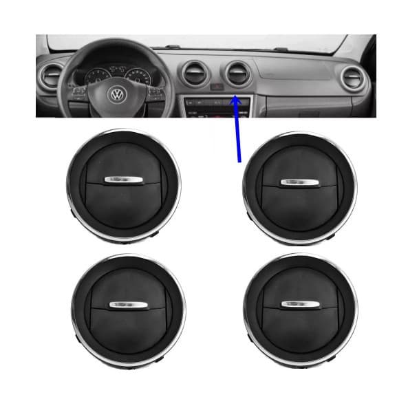 Kit 4 Difusor De Ar Gol G4 G5 G6 Voyage Aro Botão Cromado