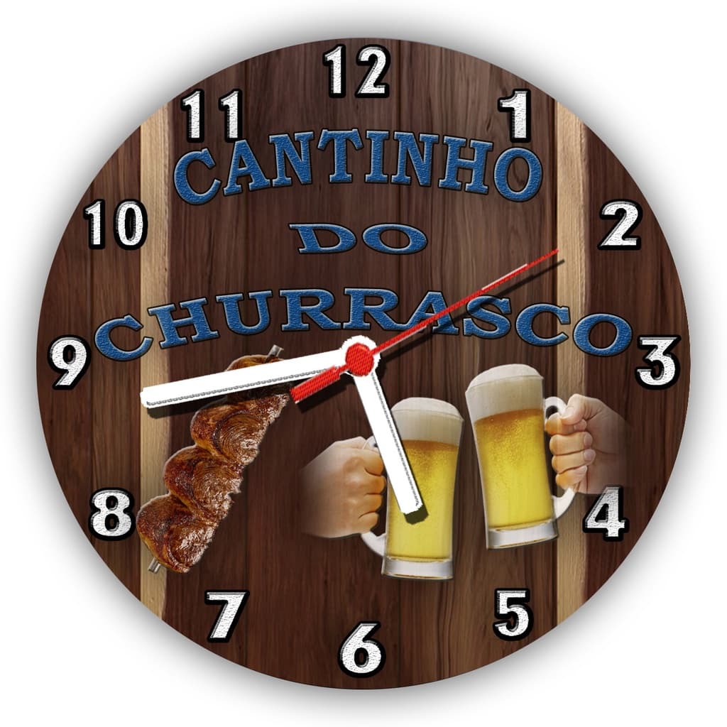 relógio de parede decoração casa cantinho churrasco cerveja - tamanho - 30 cm