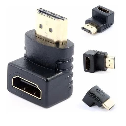 Adaptador compativel Hdmi Em L 90 Graus Macho X Femea Tv Parede
