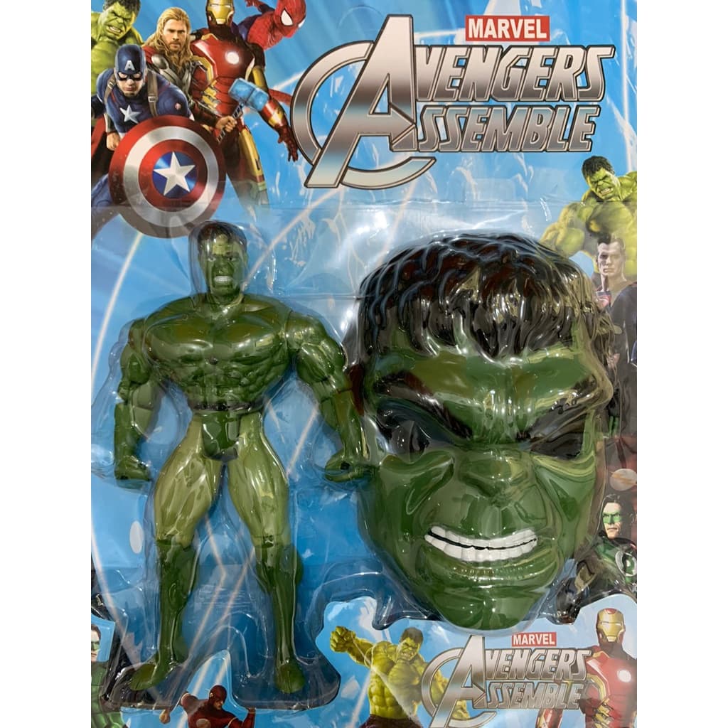 kit com 1 boneco e 1 mascara super herois
