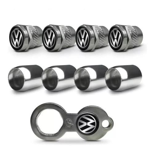 Bico Pneu Cromado Pino Roda Válvula Antifurto Volkswagen Gol