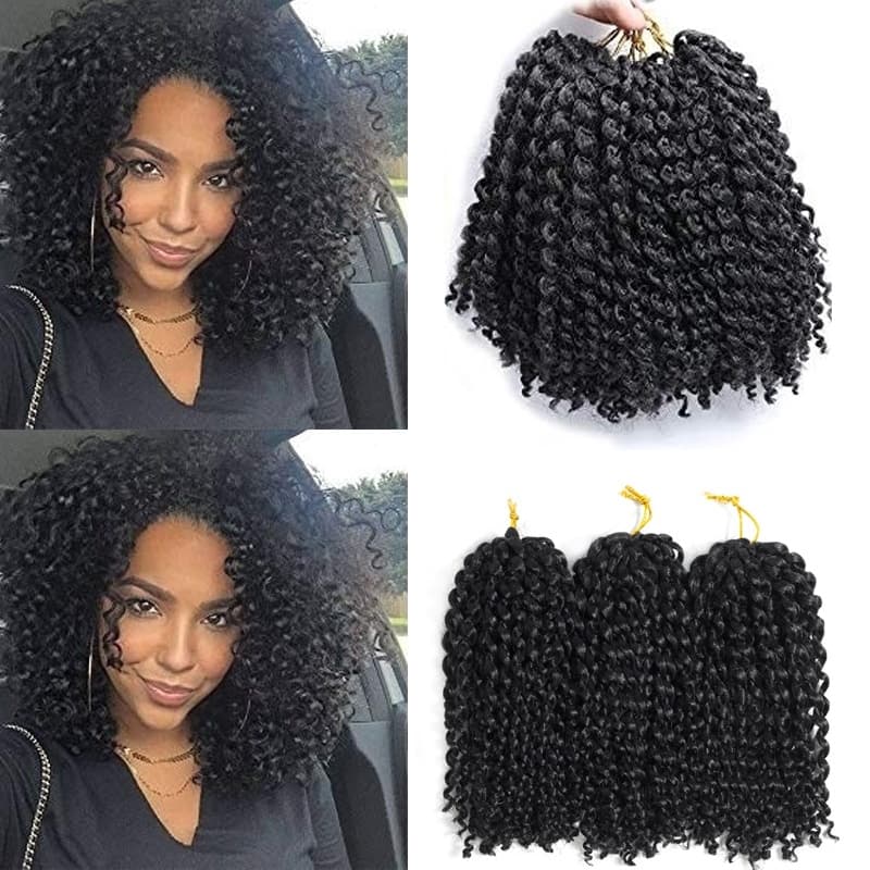 Tranças curtas de crochê cabelo encaracolado torcido Tranças de crochê Ombre extensões de cabelo sintético