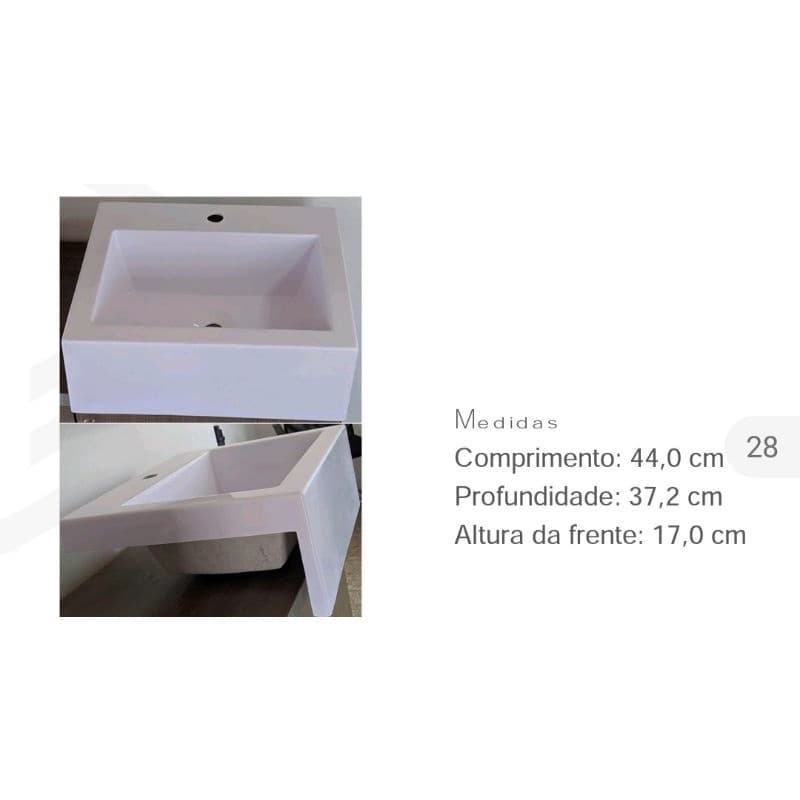 Cuba Banheiro Semi encaixe Modelo Gerânio 44x37cm Casa Laura Decor