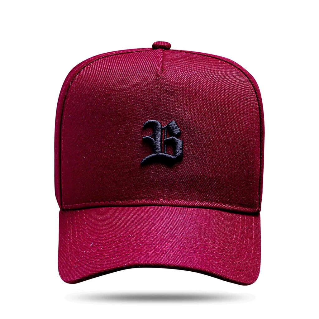 Boné Snapback Basic Vinho Logo Preto