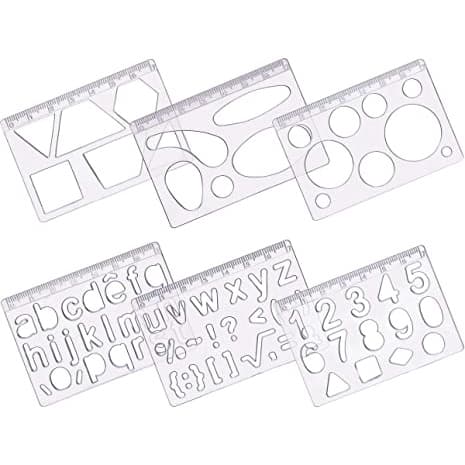 Kit Desenho Mini Com 6 Réguas - Waleu