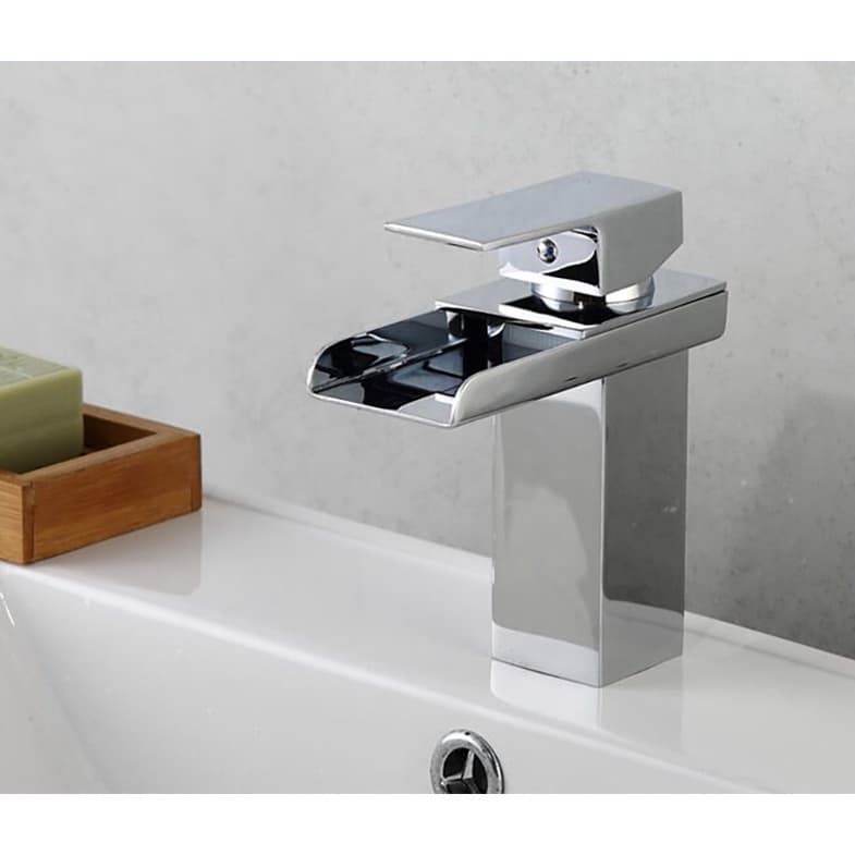 Torneira Para Cuba Baixa Pia INOX Banheiro Lavabo Cascata Aberta Misturador Com Engate